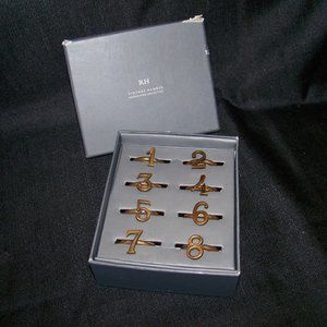 RESTORATION HARDWARE RH SET OF 8 VINTAGE NAPKIN RINGS - NEW
